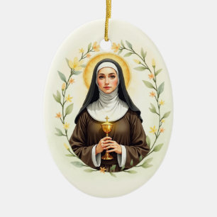 Sint Clara van Assisi Gods Vrede en Zegeningen Keramisch Ornament