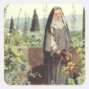 Sint Clara van Assisi: patrones van de televisie Vierkante Sticker