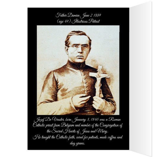 Sint Damien van het wenskaart Molokai (Binnen (Links))