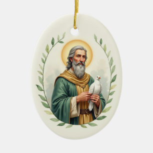 Sint-David van Wales Gods Vrede met Schriftuur Keramisch Ornament