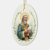 Sint David van Wales: Vrede met de Schrift Keramisch Ornament (Links)