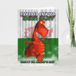 Sint David's Day, Welsh Card, Dydd Gwyl Dewi Sant Kaart