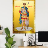 Sint Demetrius Orthodox icoon Poster (Thuiskantoor)
