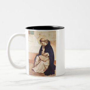 Sint Dominic de Guzman door Fra Angelico Tweekleurige Koffiemok