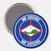 Sint Eustatius Round Emblem Magneet (Voorkant / Achterkant)