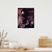 Sint-Francis bespioneert met de schedel Poster (Keuken)