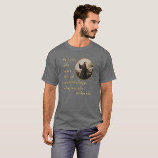 Sint-Francis van Assisi citeert het onmogelijke T-shirt