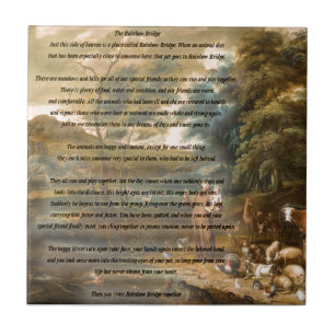 Sint-Francis van Assisi en de regenboogbrug Tegeltje