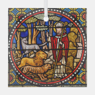 Sint-Francis van Assisi-kerstornament Lions Glas Ornament