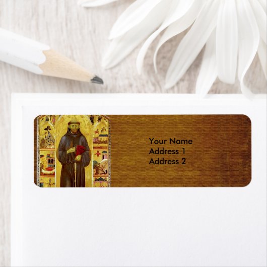 Sint-Francis van Assisi Medieval Iconography Etiket (Insitu)