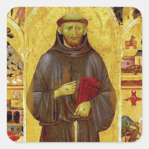 Sint-Francis van Assisi Medieval Iconography Vierkante Sticker
