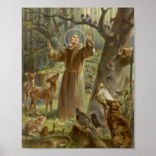 Sint-Francis van Assisi Preaching to Animals Print