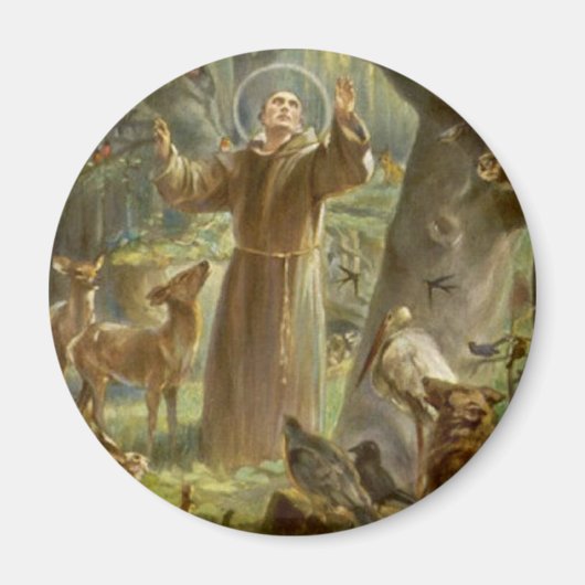 Sint-Francis van Assisi Preaching voor de Dieren Magneet (Voorkant)