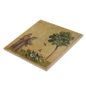 Sint-Francis van Assisi predikt de vogels Tegeltje (Zijkant)