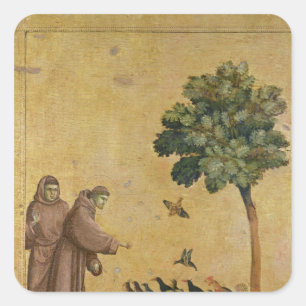 Sint-Francis van Assisi predikt de vogels Vierkante Sticker