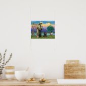 Sint Franciscus & Black-Tan Cocker Spaniel Poster (Keuken)