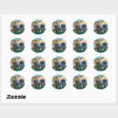 Sint Franciscus (ff) - Zwart-witte kat Ronde Sticker (Vel)