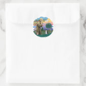 Sint Franciscus (ff) - Zwart-witte kat Ronde Sticker (Tas)