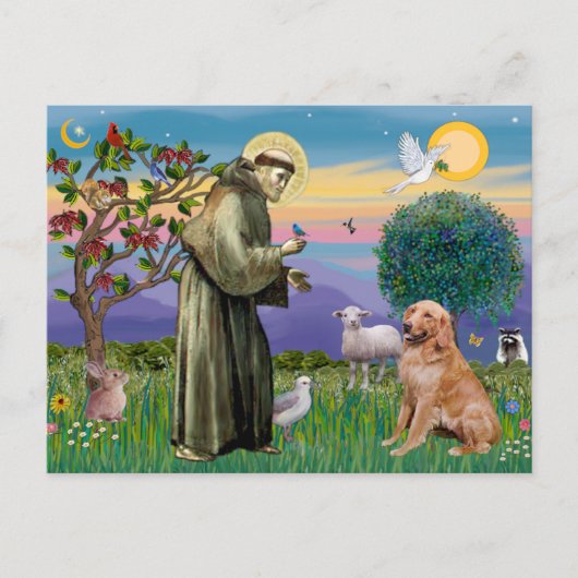 Sint Franciscus - Gouden Retriever (#1) Briefkaart (Voorkant)