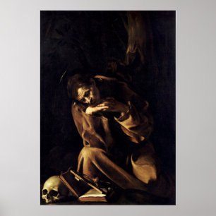 Sint Franciscus in meditatie Poster