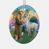 Sint Franciscus - Llama 12 Keramisch Ornament (Rechts)