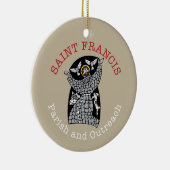 Sint Franciscus Ronde Kerst Ornament (Rechts)