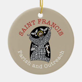 Sint Franciscus Ronde Kerst Ornament