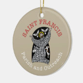 Sint Franciscus Ronde Kerst Ornament (Links)