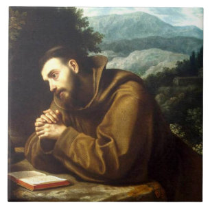 Sint-Franciscus van Assisi Boodschapper van Vrede Tegeltje
