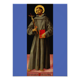 Sint Franciscus van Assisi door Antoniazzo Romano Foto Afdruk