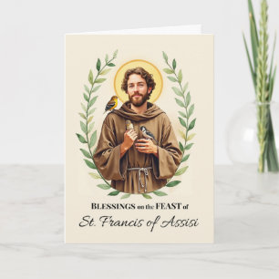 Sint-Franciscus van Assisi Feestdag Zegeningen Bla Kaart