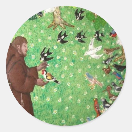 Sint Franciscus van Assisi Ronde Sticker (Voorkant)