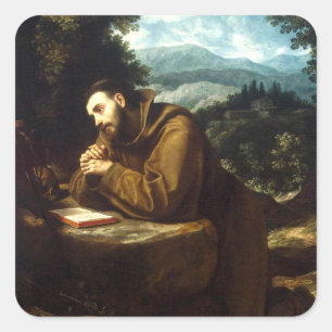 Sint-Franciscus van Assisi Vierkante Sticker