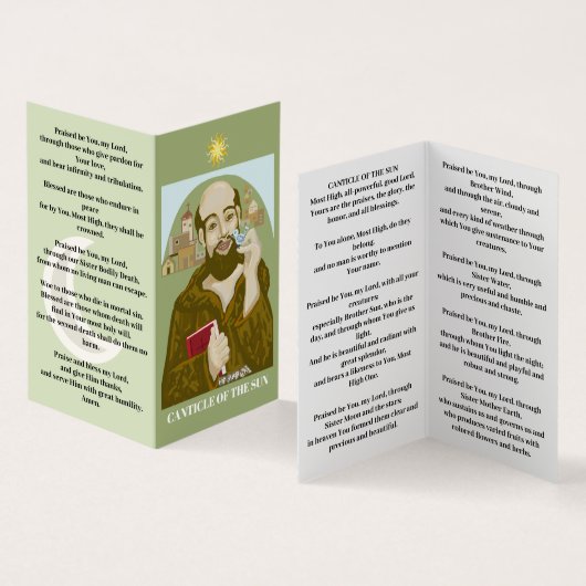Sint Franciscus van de Zon Visitekaartjes (Binnen en buitenkant)