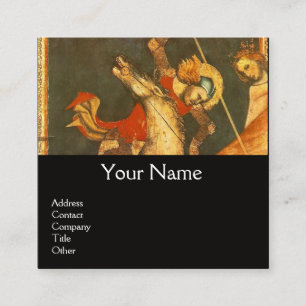 Sint George's Battle, Dragon Monogram Black Vierkante Visitekaartje