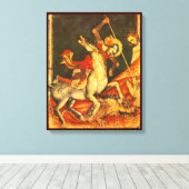 Sint-George's strijd met de draak Canvas Afdruk (Insitu (Houten vloer))