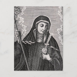 Sint Gertrude de Grote Duitse Benedictijner mystic Briefkaart