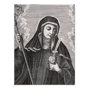 Sint Gertrude de Grote Duitse Benedictijner mystic Foto Afdruk