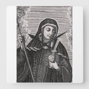 Sint Gertrude de Grote Duitse benedictijnse mystic Vierkante Klok