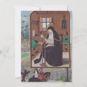 Sint Gertrudis van Helfta door Simon Bening Bedankkaart