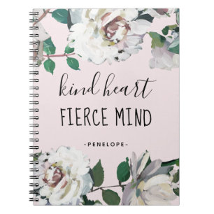 Sint Heart Fierce Mind Waterverf Floral and Name Notitieboek