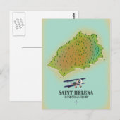 Sint Helena British Overseas Territory Map Briefkaart (Voorkant / Achterkant)