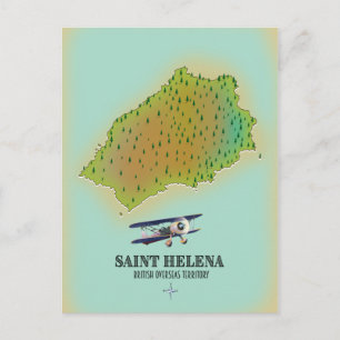 Sint Helena British Overseas Territory Map Briefkaart