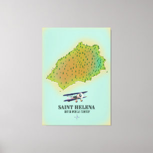 Sint Helena British Overseas Territory Map Canvas Afdruk