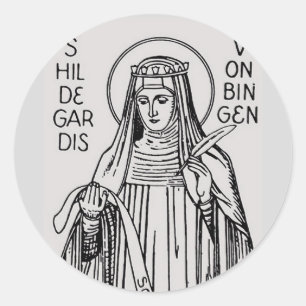 Sint Hildegard van Bingen benedictijnse abdis Ronde Sticker