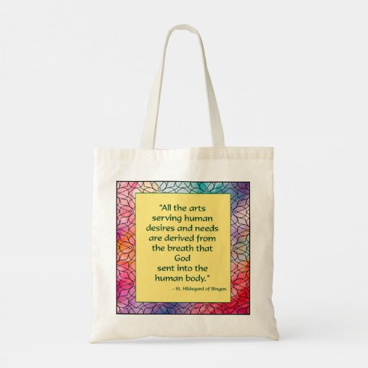 Sint Hildegard van Bingen Quote Canvas tas (Achterkant)