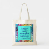 Sint Hildegard van Bingen Quote Canvas tas (Achterkant)