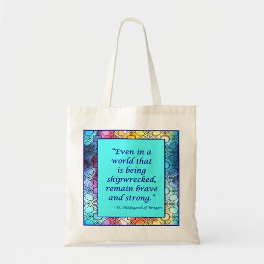 Sint Hildegard van Bingen Quote Canvas tas (Voorkant)