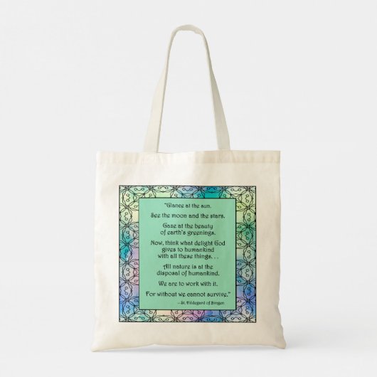 Sint Hildegard van Bingen Quote Canvas tas (Achterkant)