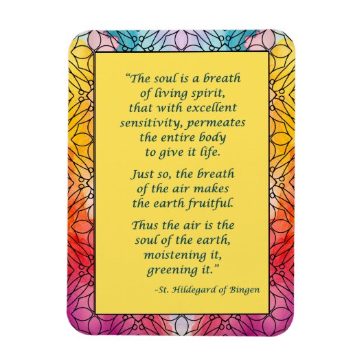 Sint Hildegard van Bingen Quote Magnet Magneet (Verticaal)